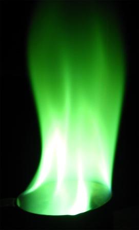 Trimethyl Borate flame آزمایش شعله (Flame Test)