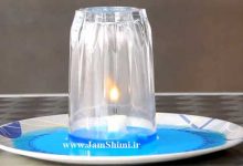 دانلود آزمایش جالب شیمی: بالا رفتن آب از لیوان با روشن کردن کبریت