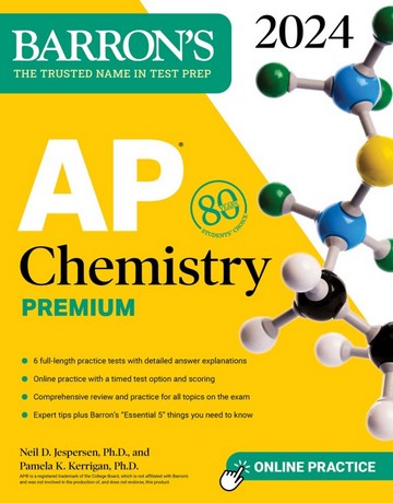 دانلود کتاب AP Chemistry Premium 2024 خلاصه نکات شیمی عمومی + تست
